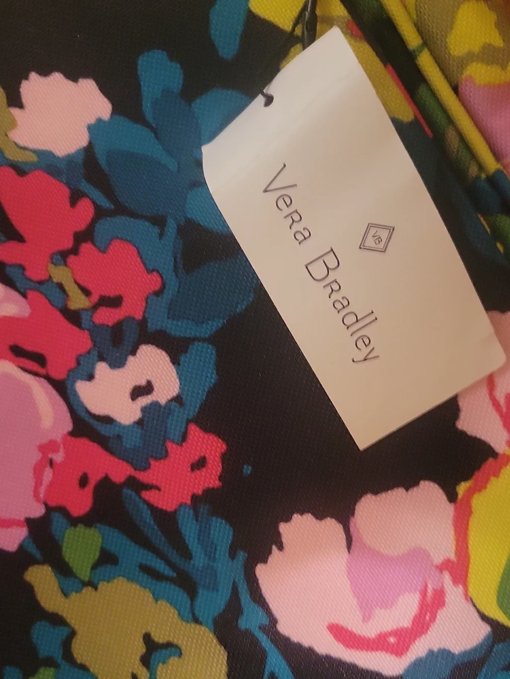 Vera Bradley Black Multi Floral Laptop Bag.
